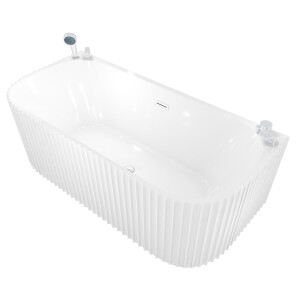 freistehende Badewanne Wanne Acryl F07 170x80cm Komfort-Armatur