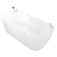 freistehende Badewanne Wanne Acryl F07 170x80cm Komfort-Armatur