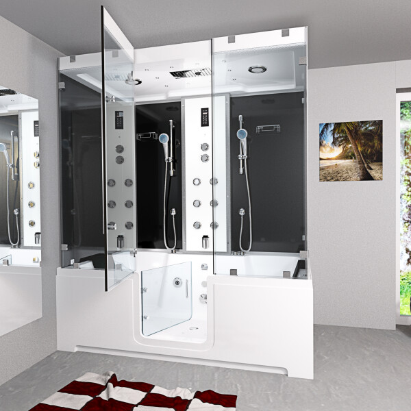 Kombination Badewanne Dusche K88-SW-EH-A-ALL Duschtempel 100x180 cm