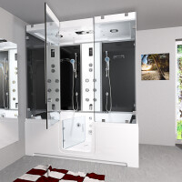 Kombination Badewanne Dusche K88-SW-EH-A-ALL Duschtempel 100x180 cm