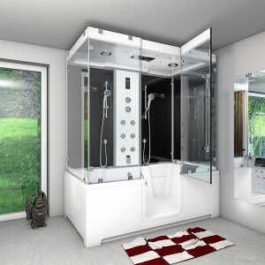 Kombination Badewanne Dusche K88-SW-EH-C-ALL Duschtempel 180x100 cm