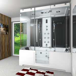 Kombination Badewanne Dusche K88-SW-EH-C-ALL Duschtempel 180x100 cm