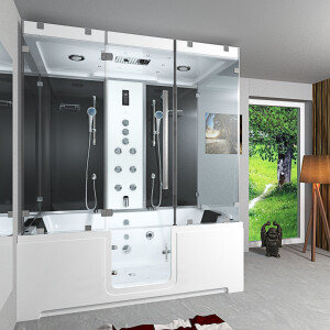 Kombination Badewanne Dusche K88-SW-TH-A-ALL Duschtempel 100x180 cm
