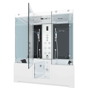 Kombination Badewanne Dusche K88-SW-TH-B-ALL Duschtempel 180x100 cm