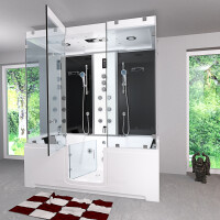 Kombination Badewanne Dusche K88-SW-TH-B-ALL Duschtempel 180x100 cm