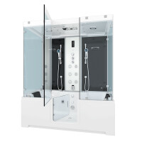 Kombination Badewanne Dusche K88-SW-TH-B-ALL Duschtempel 180x100 cm