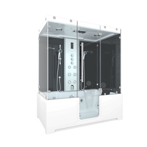 Kombination Badewanne Dusche K88-SW-TH-C-ALL Duschtempel 180x100 cm