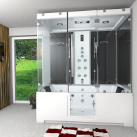 Kombination Badewanne Dusche K88-SW-TH-C-ALL Duschtempel 180x100 cm