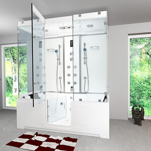 Kombination Badewanne Dusche K88-WS-EH-B-ALL Duschtempel 180x100 cm