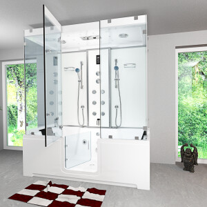 Kombination Badewanne Dusche K88-WS-EH-B-ALL Duschtempel 180x100 cm