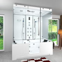 Kombination Badewanne Dusche K88-WS-EH-B-ALL Duschtempel 180x100 cm