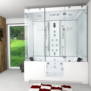 Kombination Badewanne Dusche K88-WS-EH-C-ALL Duschtempel 180x100 cm