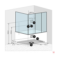 Kombination Badewanne Dusche K88-WS-EH-C-ALL Duschtempel 180x100 cm