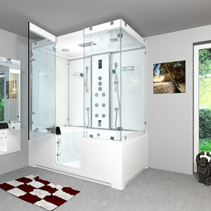 Kombination Badewanne Dusche K88-WS-TH-A-ALL Duschtempel 100x180 cm