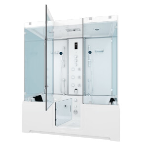 Kombination Badewanne Dusche K88-WS-TH-B-ALL Duschtempel 180x100 cm