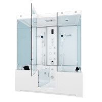 Kombination Badewanne Dusche K88-WS-TH-B-ALL Duschtempel 180x100 cm