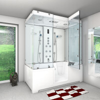 Kombination Badewanne Dusche K88-WS-TH-C-ALL Duschtempel 180x100 cm