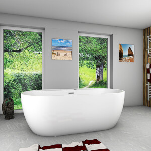 freistehende Badewanne Wanne F29 180x90cm Whirlpool Luft & Wasser