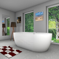 freistehende Badewanne Wanne F29 180x90cm Whirlpool Luft & Wasser