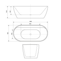freistehende Badewanne Wanne F29 180x90cm Whirlpool Luft & Wasser mit Armatur AF02