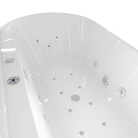 freistehende Badewanne Wanne F29 180x90cm Whirlpool Luft & Wasser mit Armatur AF03