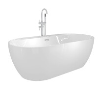 freistehende Badewanne Wanne F29 180x90cm Whirlpool Luft & Wasser mit Armatur AF04