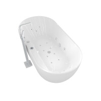 freistehende Badewanne Wanne F29 180x90cm Whirlpool Luft & Wasser mit Armatur AF05