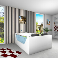 Whirlpool Pool Badewanne Wanne W40-ALL 180x120cm Reinigungsfunktion