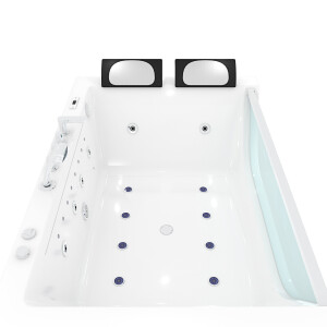 Whirlpool Pool Badewanne Wanne W42-L-ALL 180x120cm Reinigungsfunktion