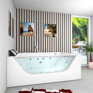 Whirlpool Pool Badewanne Wanne W42-R-ALL 180x120cm Reinigungsfunktion