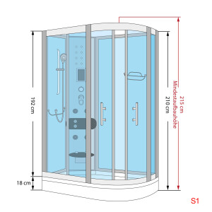 Duschkabine Komplettdusche Fertigdusche Dusche D30-73M0R-ALL 80x120
