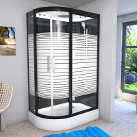 Dusche Duschkabine D30-73M3L-ALL Duschtempel Sauna 120x80 cm