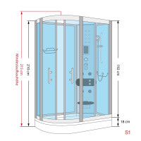 Dusche Duschkabine D30-73M3L-ALL Duschtempel Sauna 120x80 cm