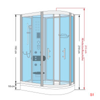 Dusche Duschkabine D30-73M3R-ALL Duschtempel Sauna 80x120 cm
