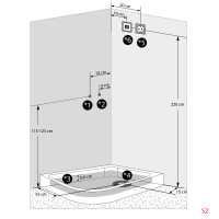 Dusche Duschkabine D30-73M3R-ALL Duschtempel Sauna 80x120 cm