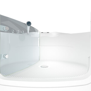 Pool Badewanne Eckwanne Wanne S60-TH 140x140cm mit Tür Walk-in-Pool