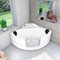 Pool Badewanne Eckwanne Wanne S70-EH 150x150cm mit Tür Walk-in-Pool