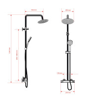 Duscharmatur, Thermostat-Duschsystem DA01 Chrom