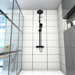 Duscharmatur, Thermostat-Duschsystem DA02 Schwarz