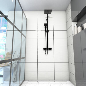 Duscharmatur, Thermostat-Duschsystem DA04 Schwarz
