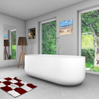 freistehende Badewanne Wanne Whirlpool F16 170x80cm mit Luftmassage mit Armatur AF05