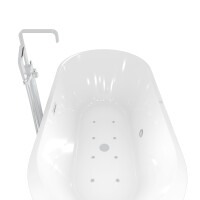 freistehende Badewanne Wanne Whirlpool F16 170x80cm mit Luftmassage mit Armatur AF05