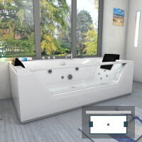 Whirlpool mit Reinigungsfunktion Pool Badewanne Wanne AcquaVapore W83-B 180x90 ohne +0.-€