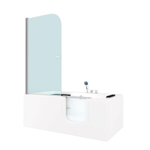 Seniorendusche und Sitzwanne Kombination Wanne mit Tür S15D-EH-R-ALL 85x160x215cm