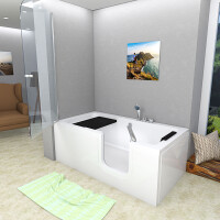 Seniorendusche und Sitzwanne Kombination Wanne mit Tür S15D-EH-R-ALL 85x160x215cm