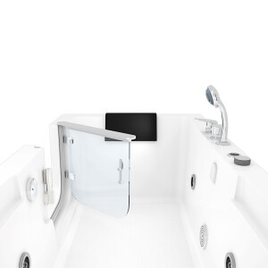 Seniorendusche Kombi Duschkabine Whirlpool Seniorenwanne mit Tür S15D-WP-EH-L-ALL 160x85x215 cm