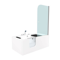 Seniorendusche Kombi Duschkabine Whirlpool Seniorenwanne mit Tür S15D-WP-EH-L-ALL 160x85x215 cm