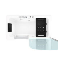 Seniorendusche Kombi Duschkabine Whirlpool Seniorenwanne mit Tür S15D-WP-EH-L-ALL 160x85x215 cm