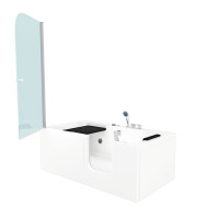 Seniorendusche Kombi Duschkabine Whirlpool Seniorenwanne mit Tür S15D-WP-EH-R-ALL 85x160x215 cm
