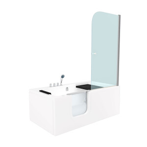 Seniorendusche und Sitzwanne Kombination Wanne mit Tür S15D-TH-L-ALL 160x85x215cm